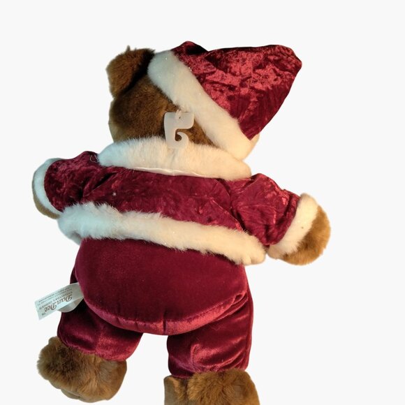 Dan Dee Christmas Teddy Bear Plush Red Velvet White Snowflake Vintage 2005 - Picture 4 of 6